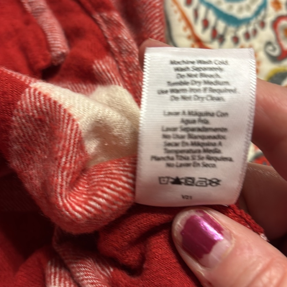 Time and Tru Red Plaid Shirt with hood size small (4-6) - Picture 7 of 7